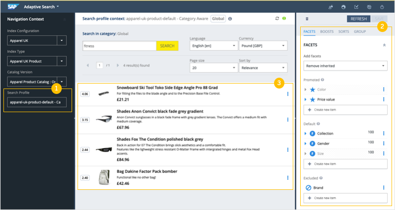 SAP adaptive search module