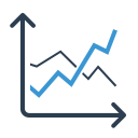 icon analytics chart diagram earnings line graph sales statistics
